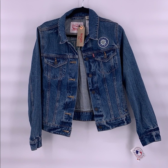 NWT Seattle mariners Levi jean jacket size large - Picture 3 of 7